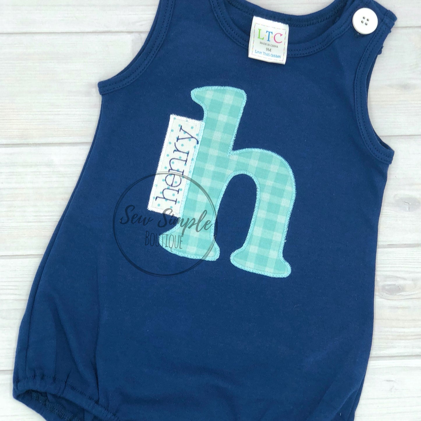SERIF TAB APPLIQUE INITIAL