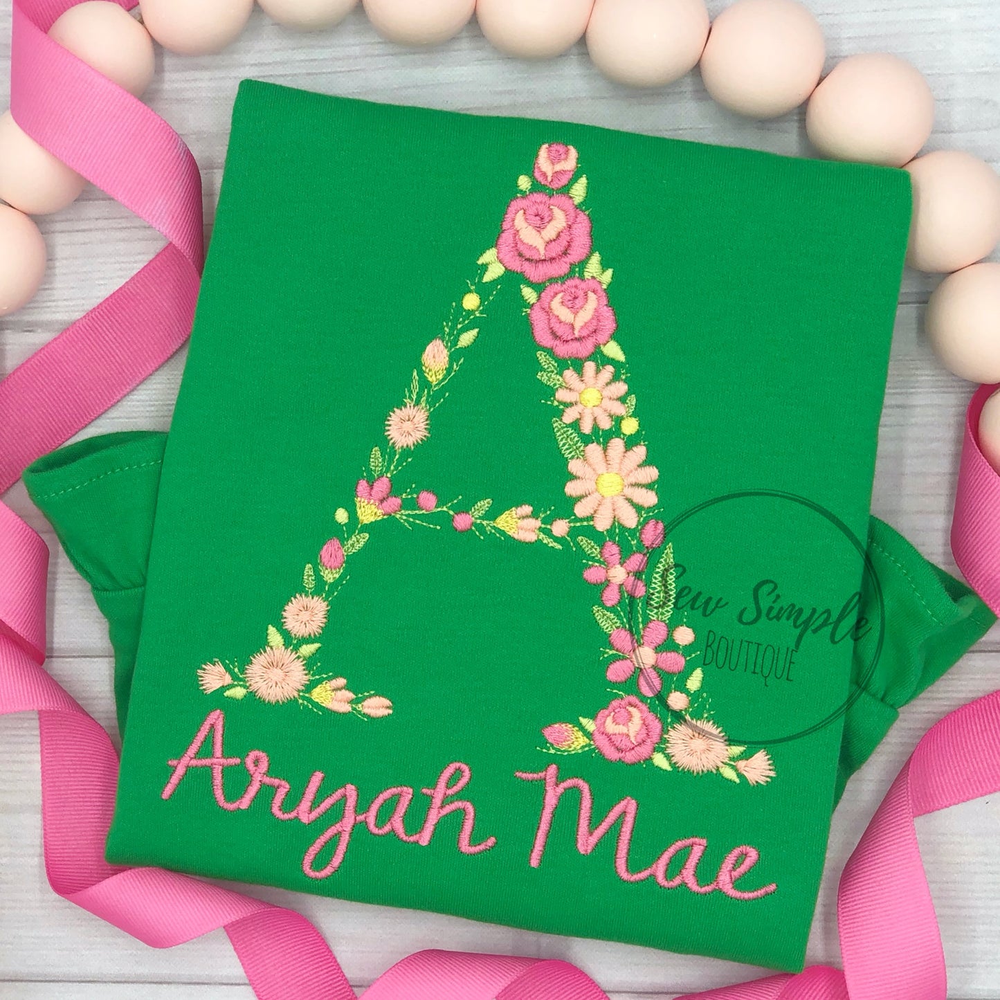 FLORAL EMBROIDERED LETTER
