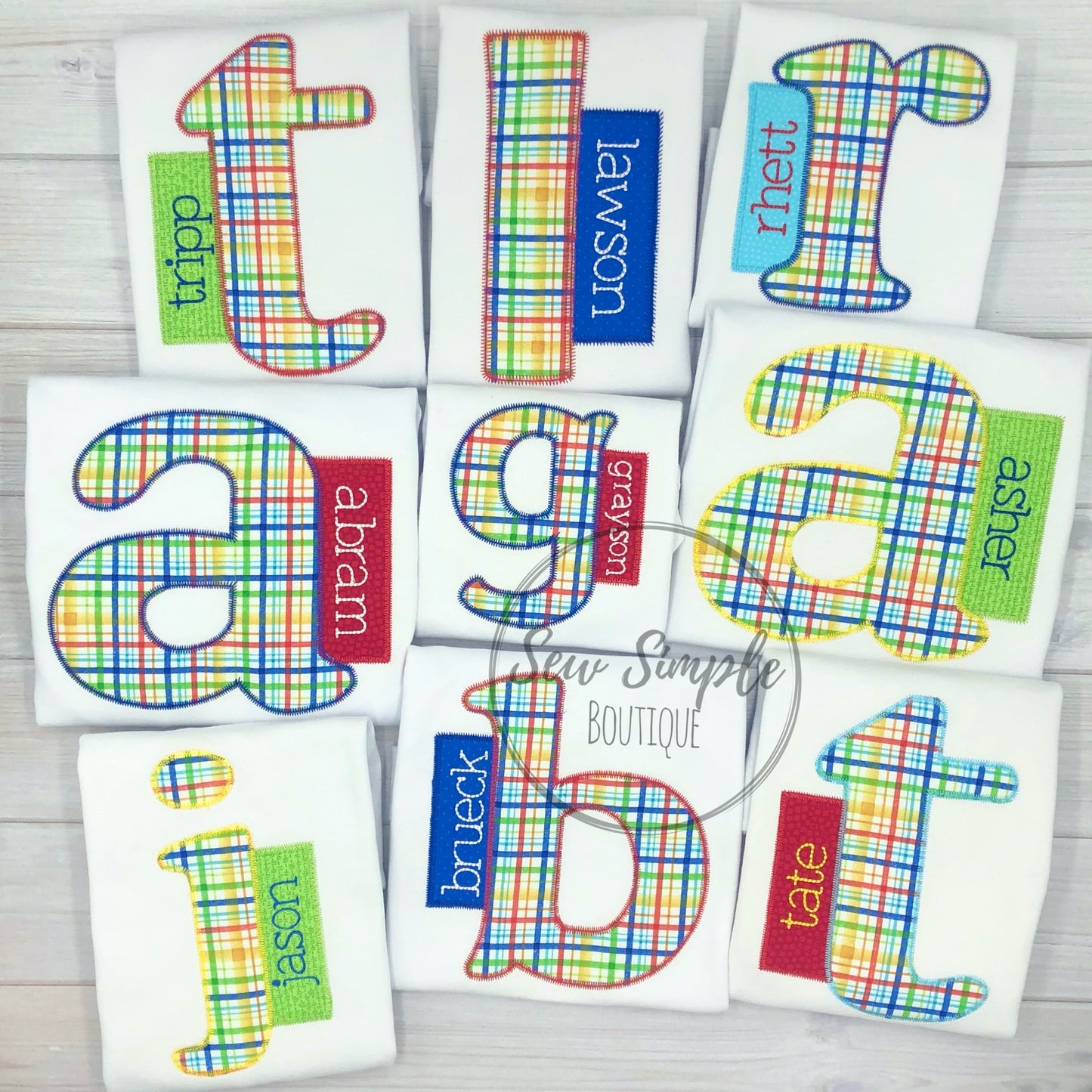 SERIF TAB APPLIQUE INITIAL