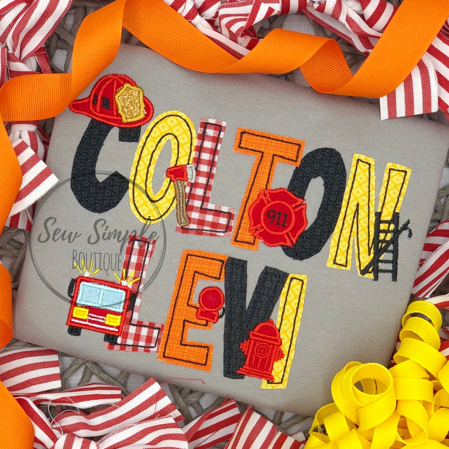 FIRE APPLIQUE NAME