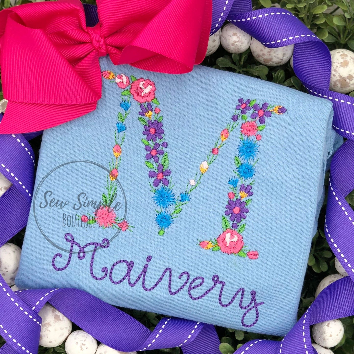 FLORAL EMBROIDERED LETTER