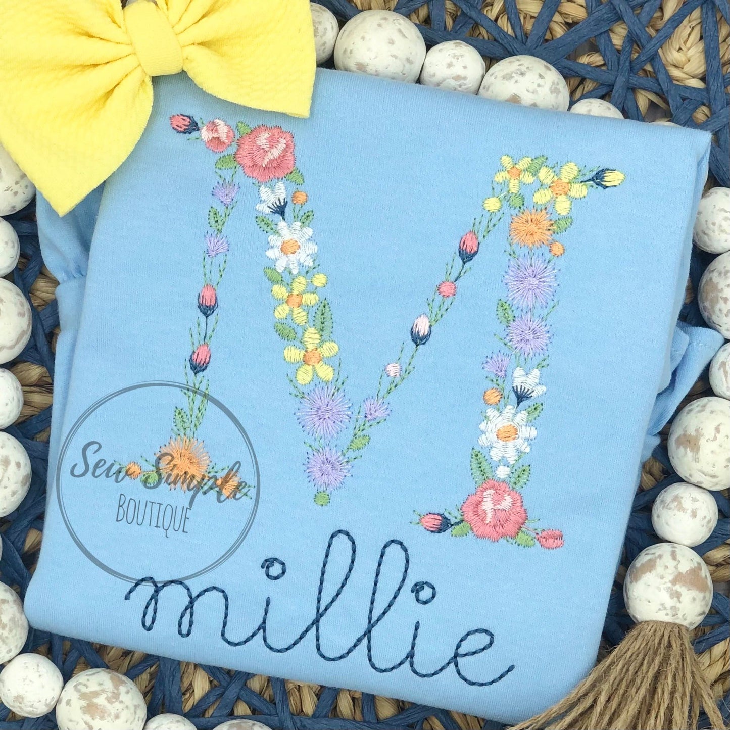 FLORAL EMBROIDERED LETTER