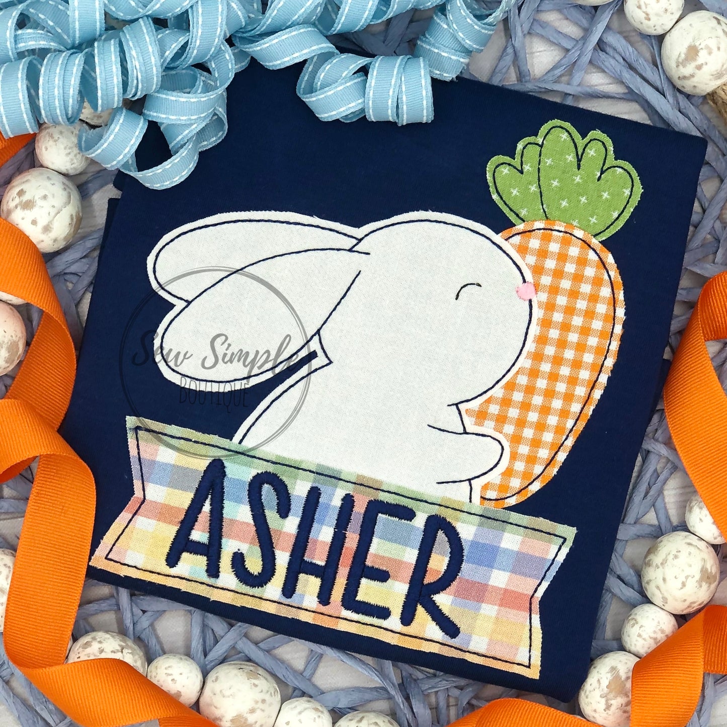 BUNNY W/ CARROT BANNER (GIRL & BOY)