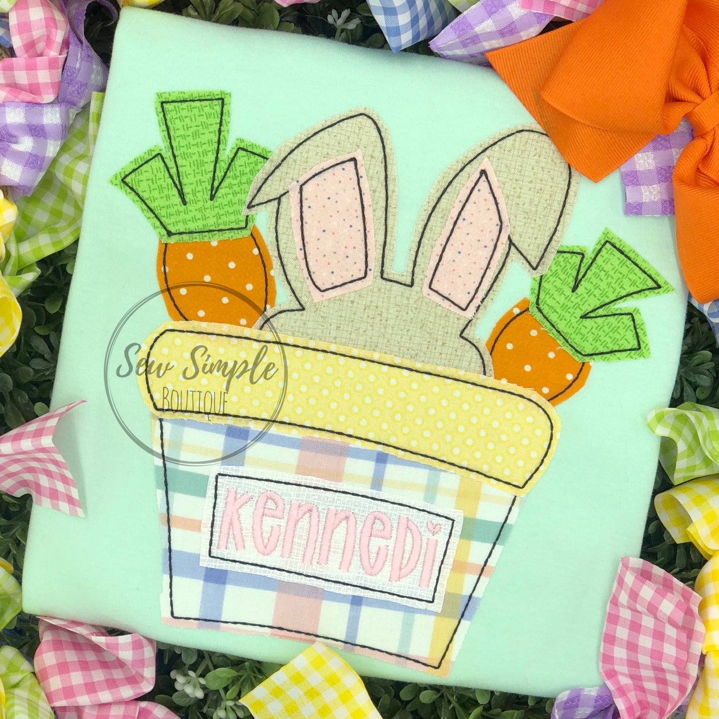 BUNNY & CARROTS IN BASKET (GIRLS & BOYS)