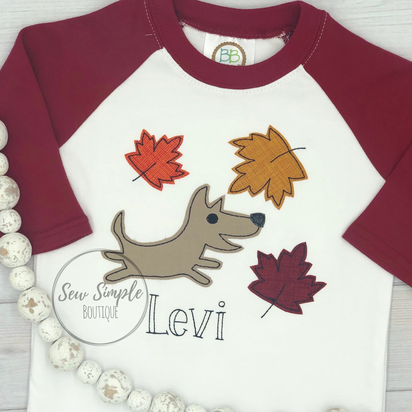 PUP IN LEAVES