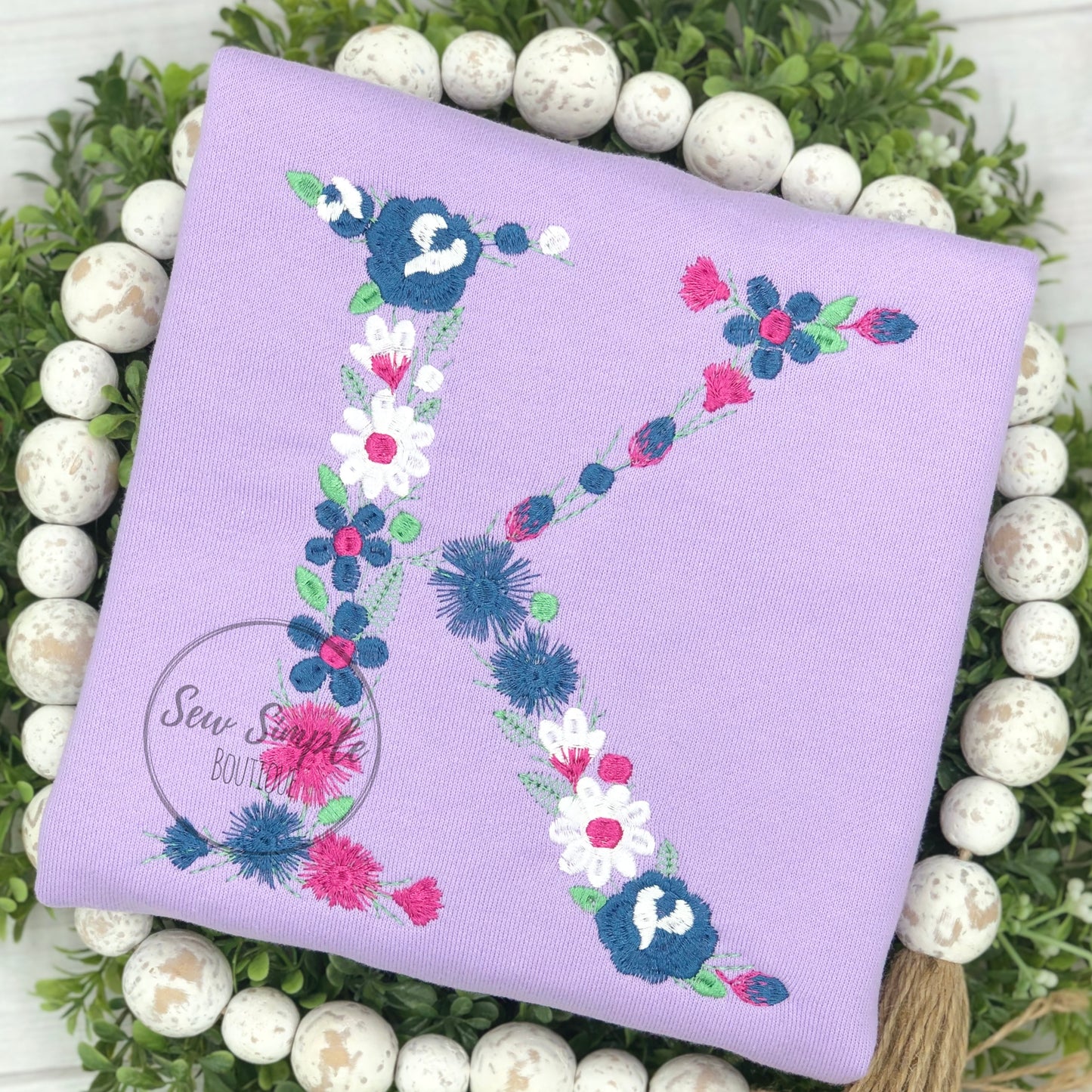 FLORAL EMBROIDERED LETTER