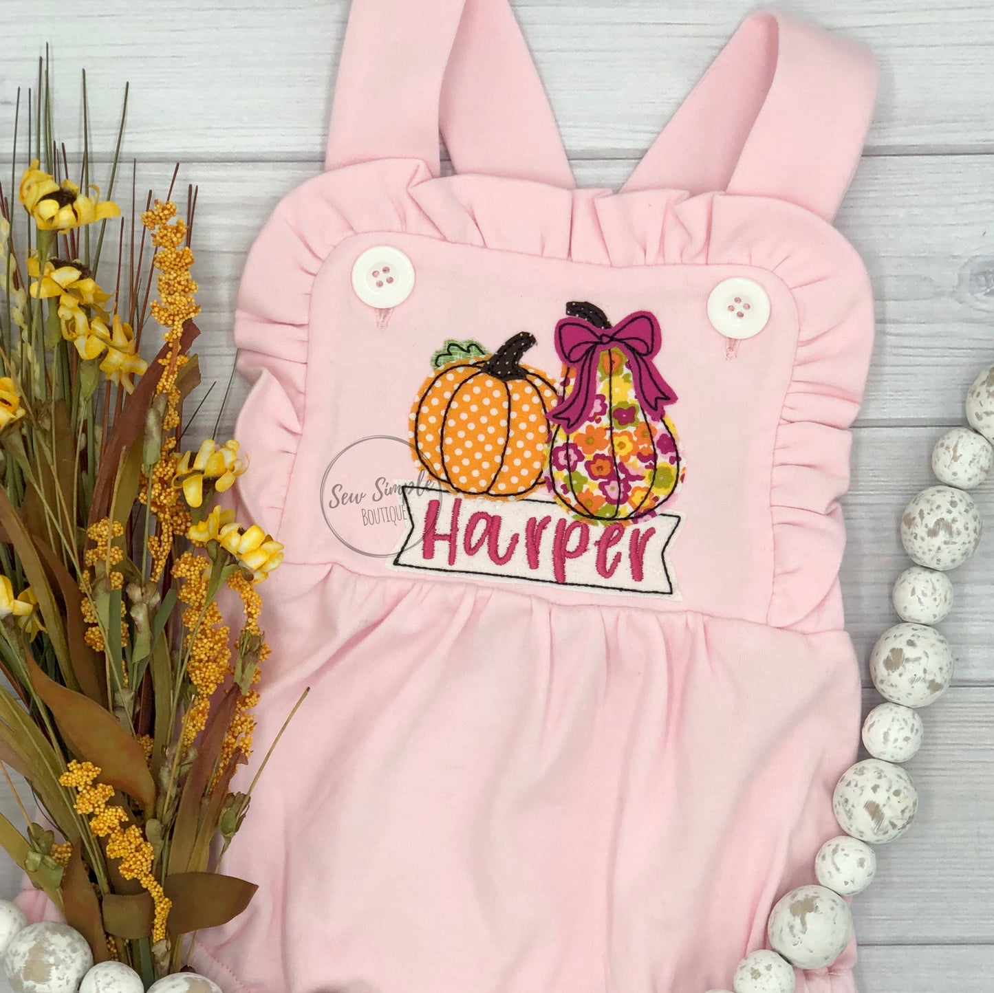 DOUBLE PUMPKIN BOW BANNER