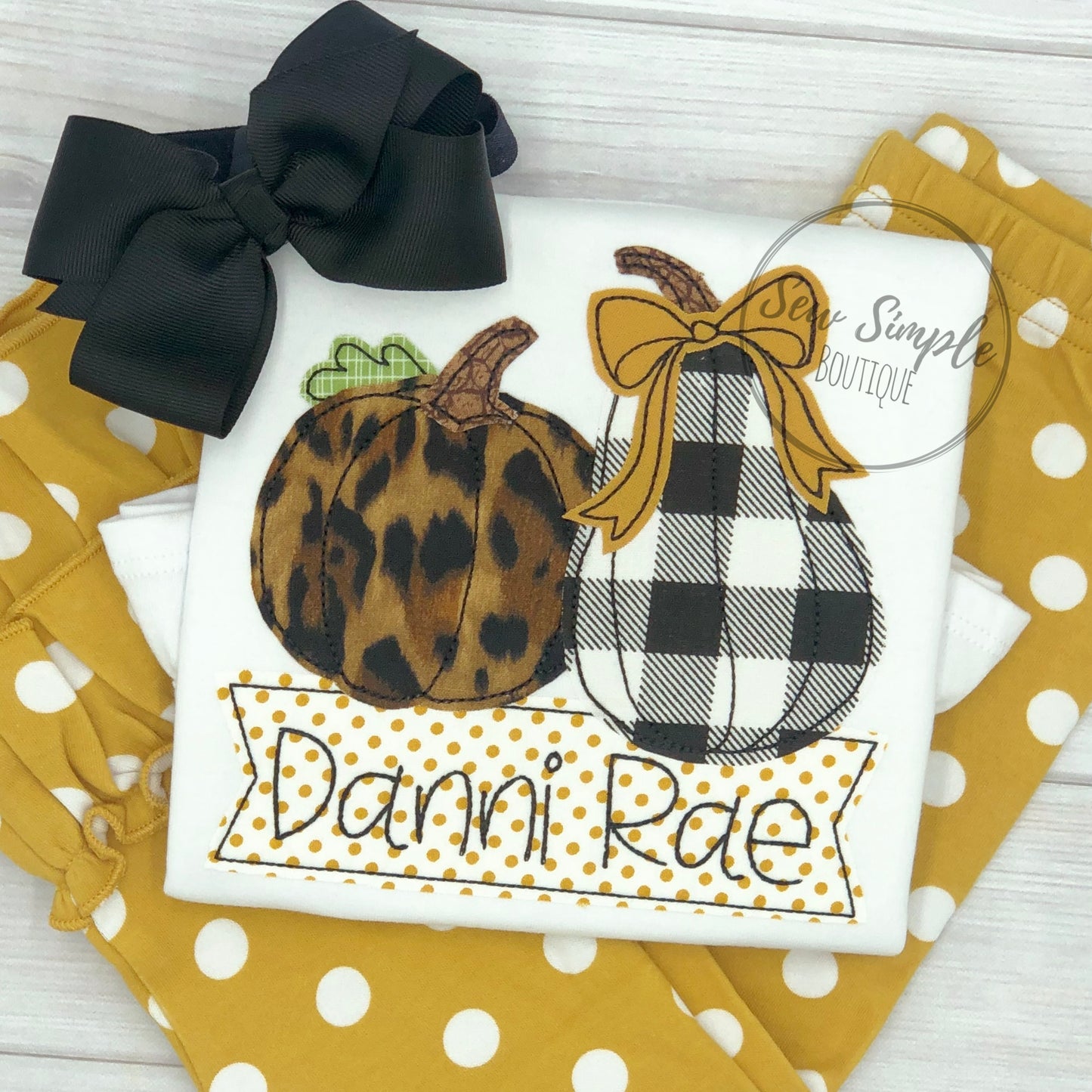 DOUBLE PUMPKIN BOW BANNER