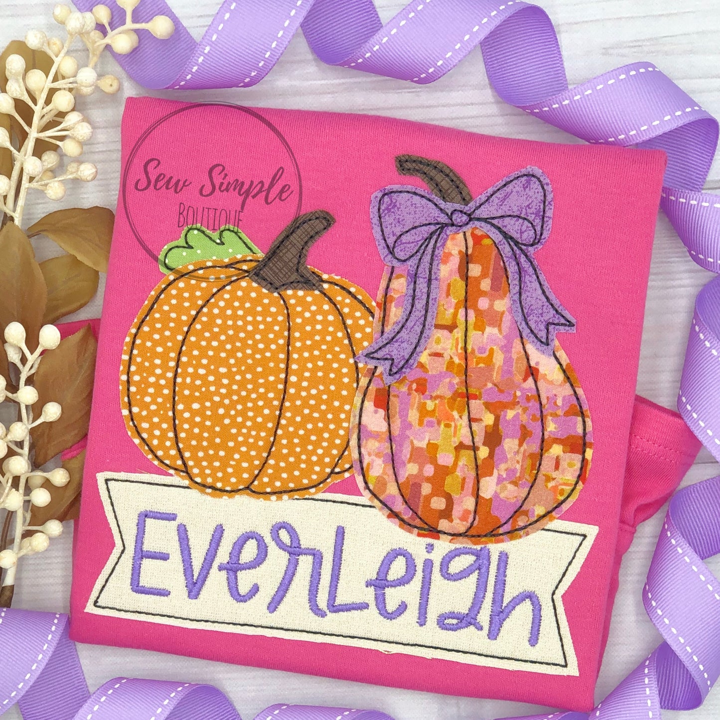 DOUBLE PUMPKIN BOW BANNER