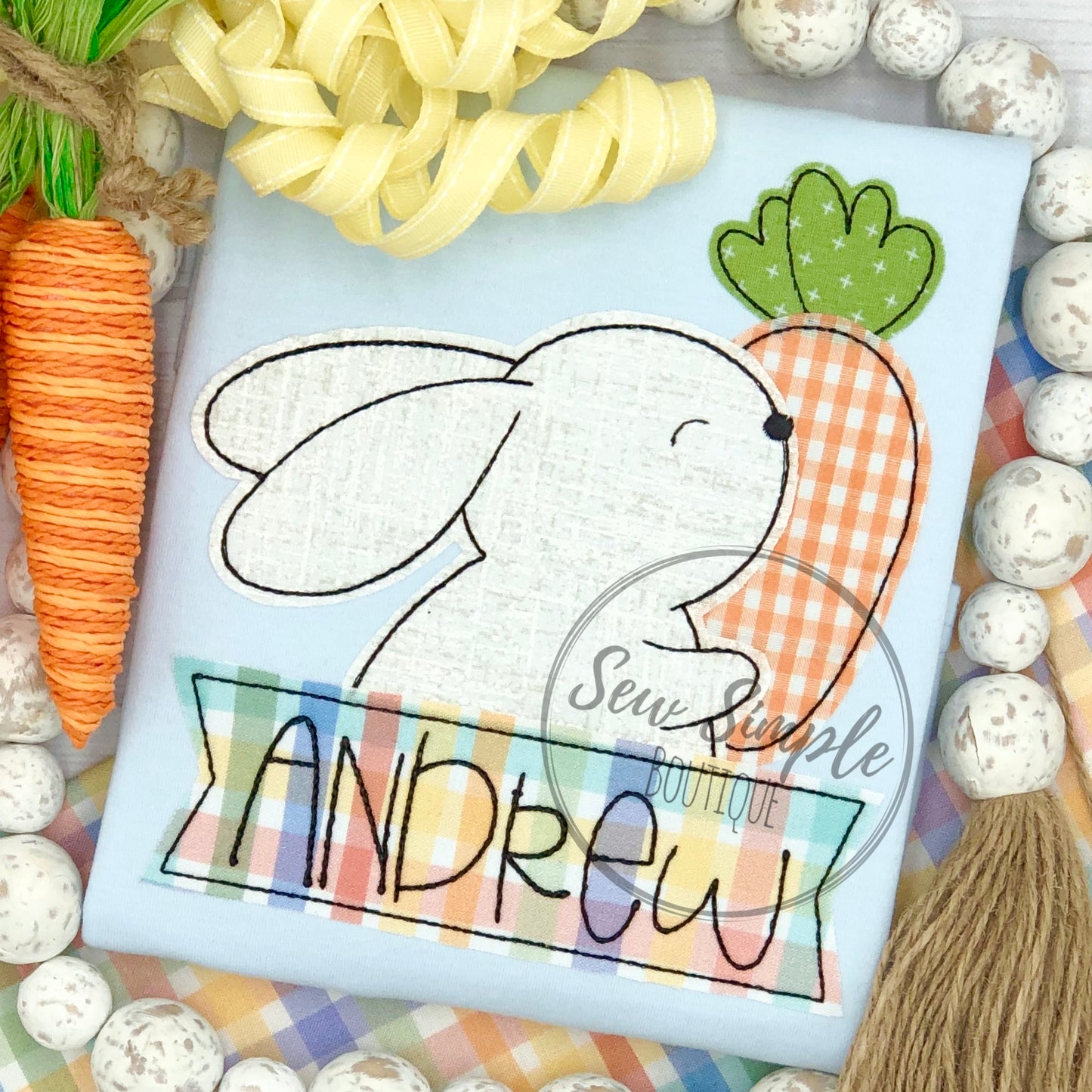 BUNNY W/ CARROT BANNER (GIRL & BOY)
