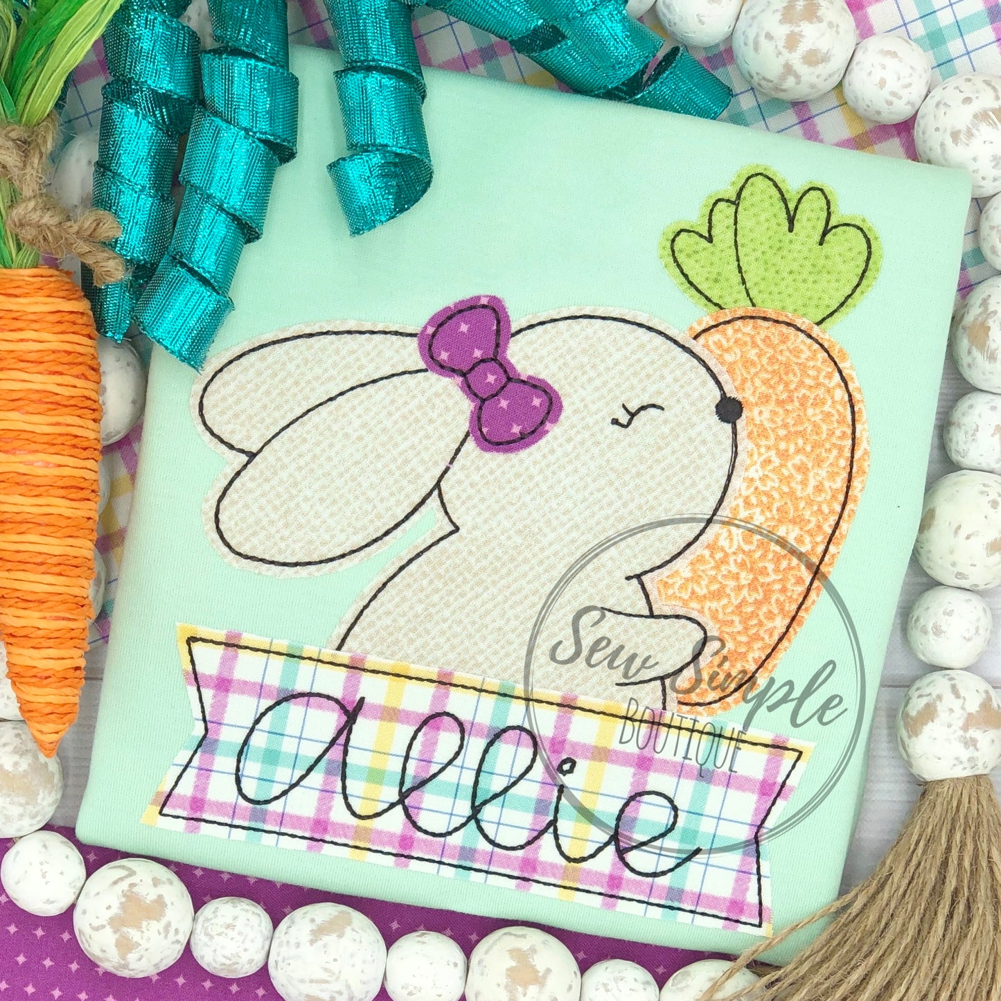 BUNNY W/ CARROT BANNER (GIRL & BOY)