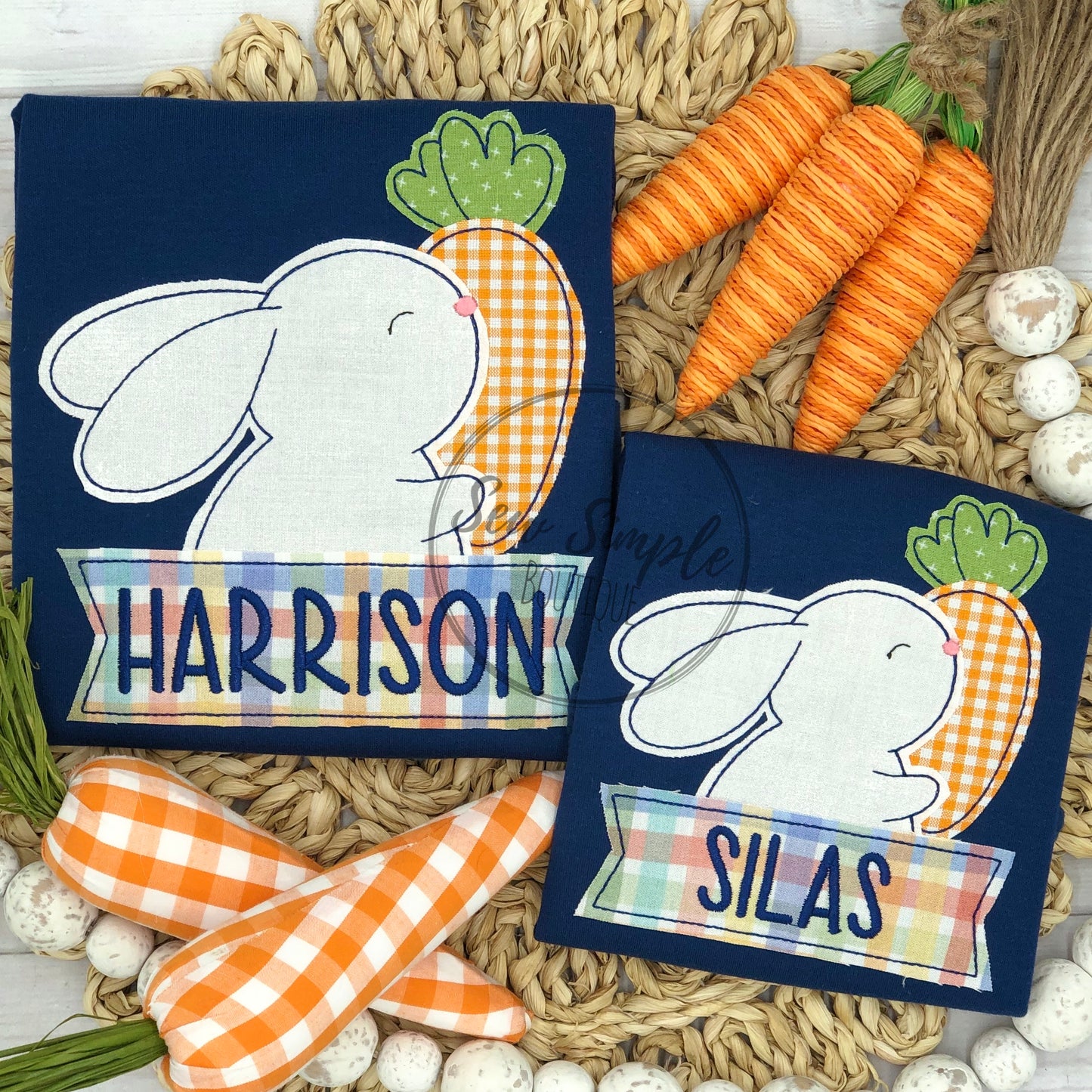 BUNNY W/ CARROT BANNER (GIRL & BOY)