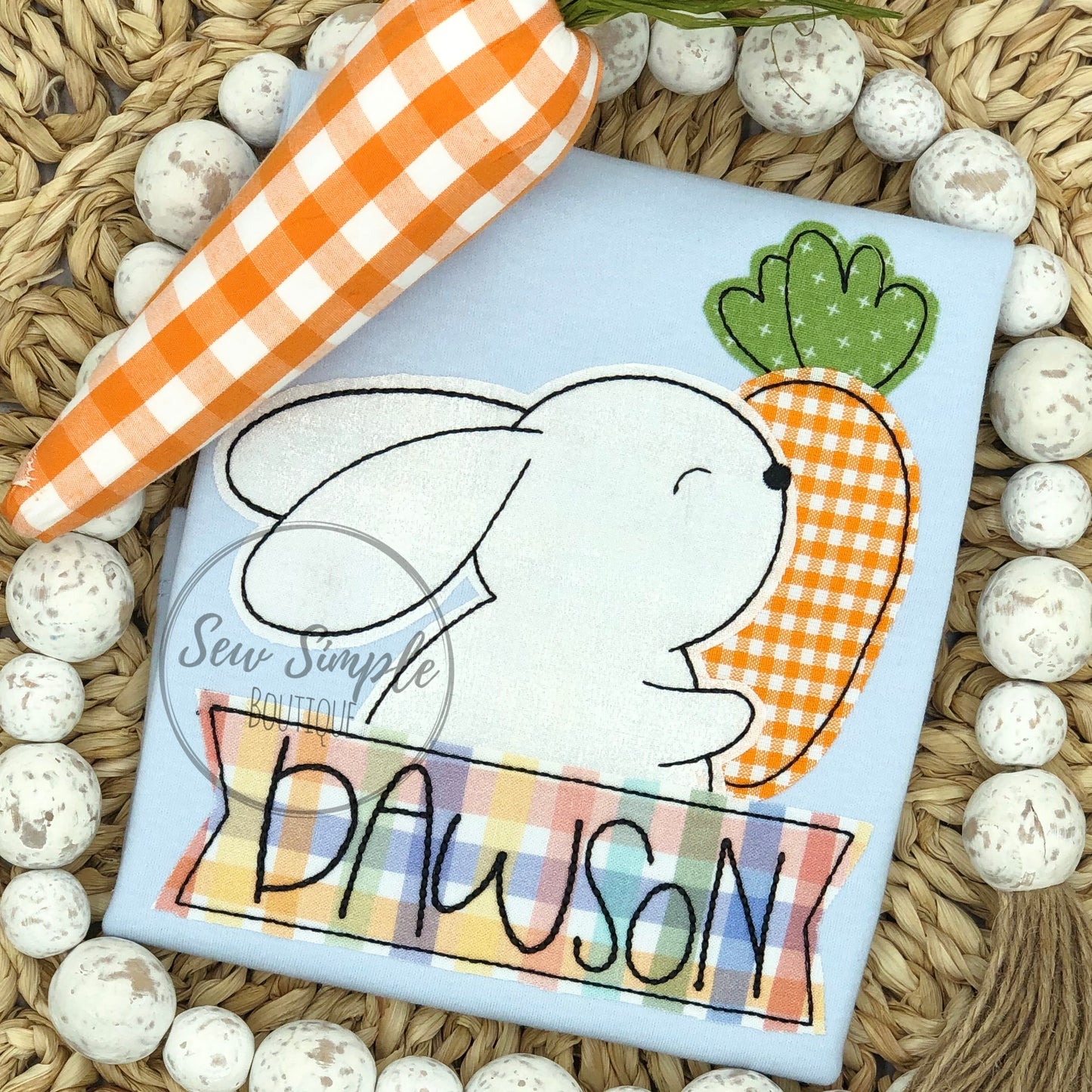 BUNNY W/ CARROT BANNER (GIRL & BOY)