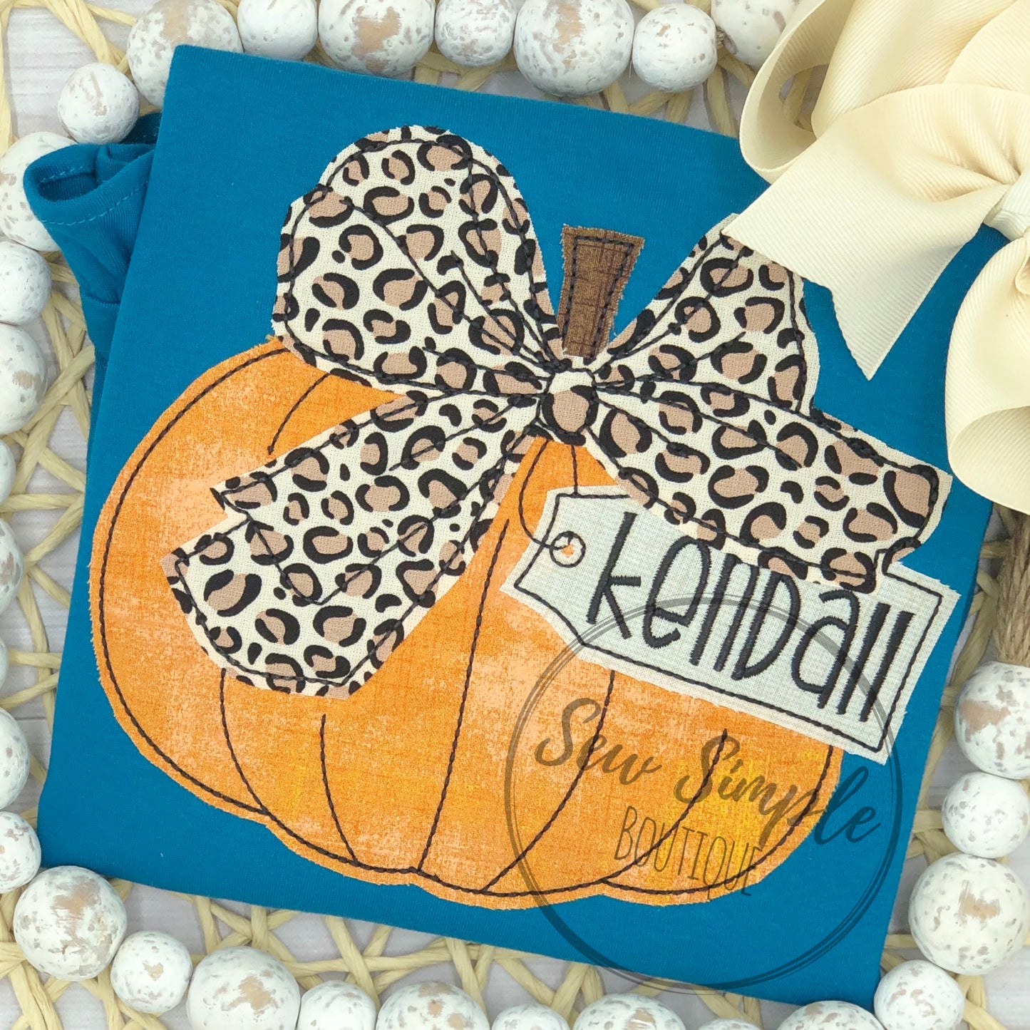 BIG BOW PUMPKIN WITH TAG