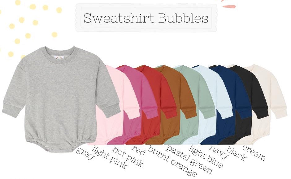 SWEATSHIRT BUBBLE - 10 COLORS