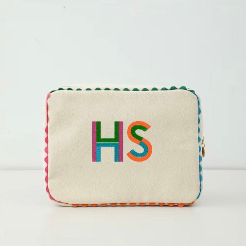 RICRAC CANVAS COSMETIC BAG