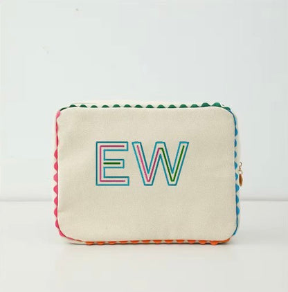 RICRAC CANVAS COSMETIC BAG