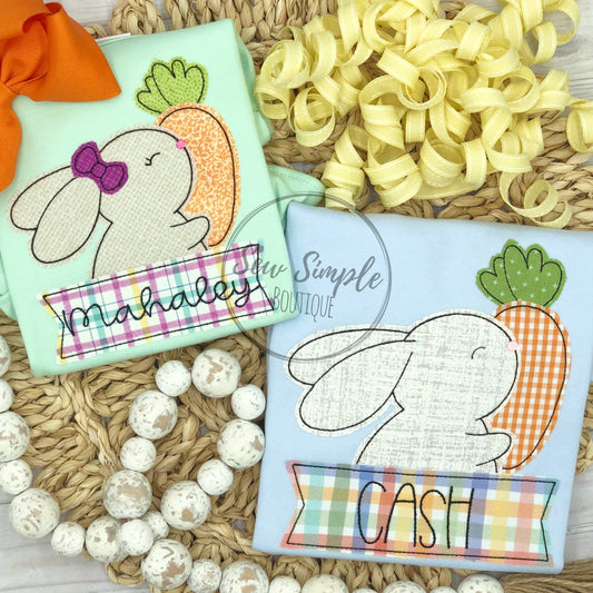 BUNNY W/ CARROT BANNER (GIRL & BOY)