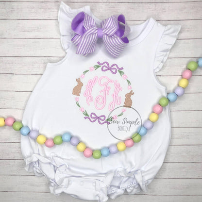 TULIP BUNNY MONOGRAM FRAME