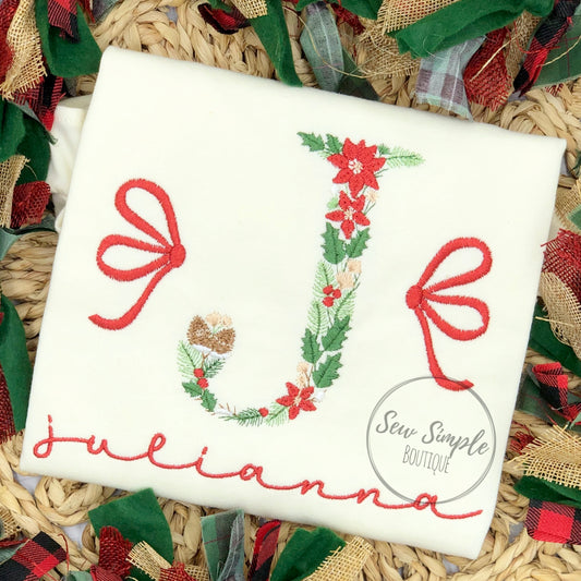 POINSETTIA LETTER & BOWS