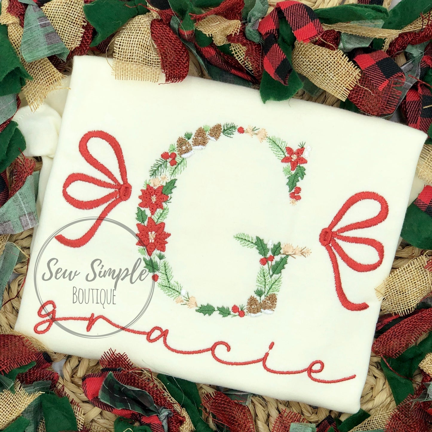 POINSETTIA LETTER & BOWS