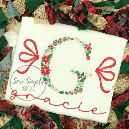 POINSETTIA LETTER & BOWS