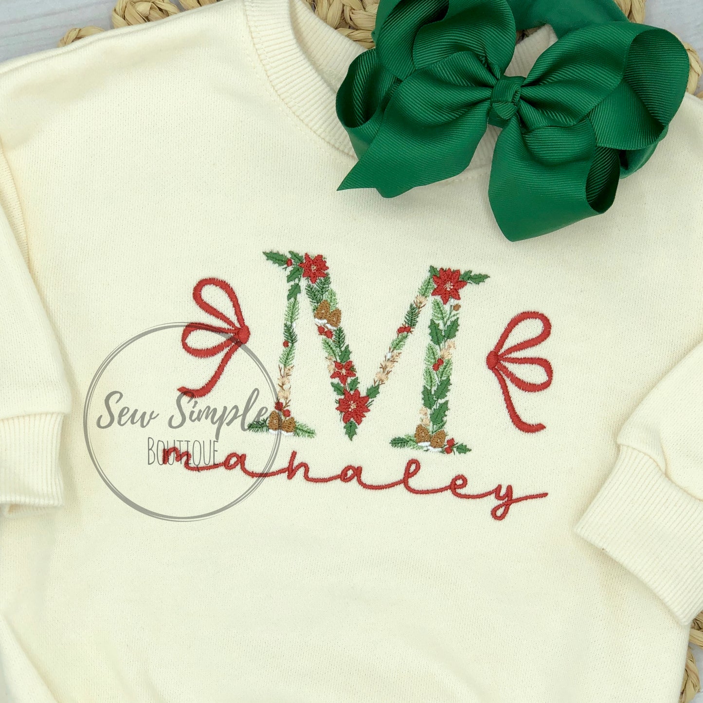 POINSETTIA LETTER & BOWS