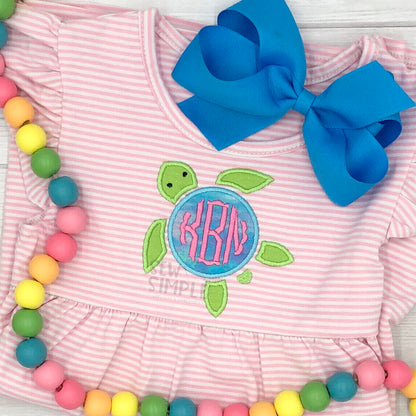 SUMMER STRIPE FLUTTER DRESS