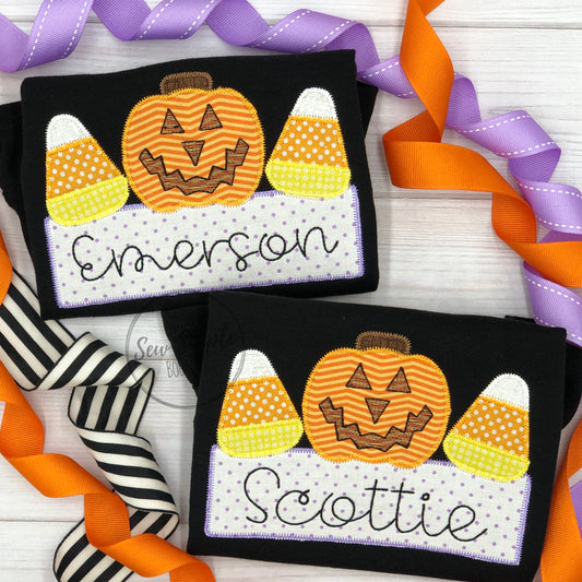 CANDY CORN PUMPKIN BANNER