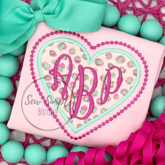 BEADED HEART MONOGRAM